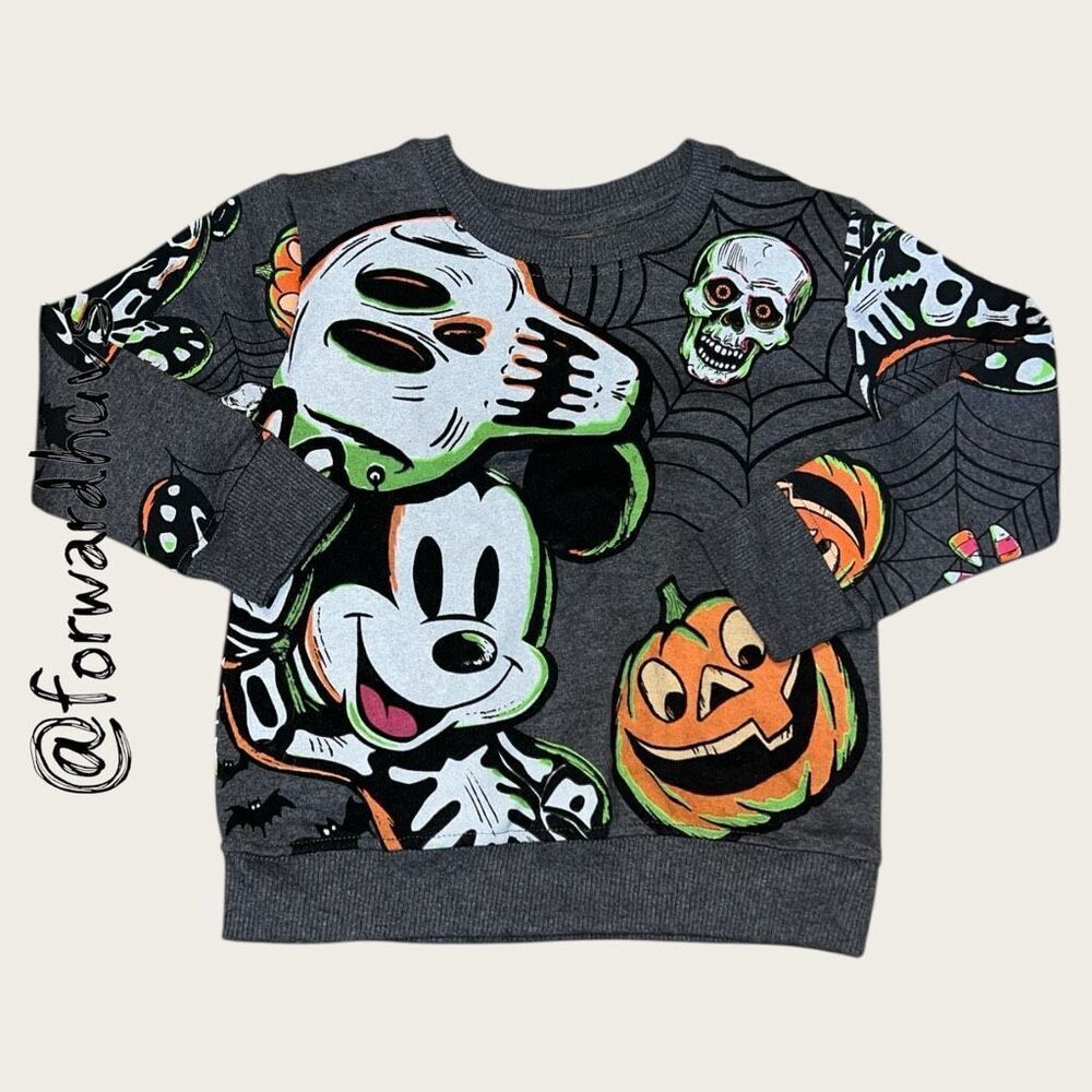 Disney 100 Mickey Halloween Sweatshirt  – Spooky Graphic - Toddler 3T